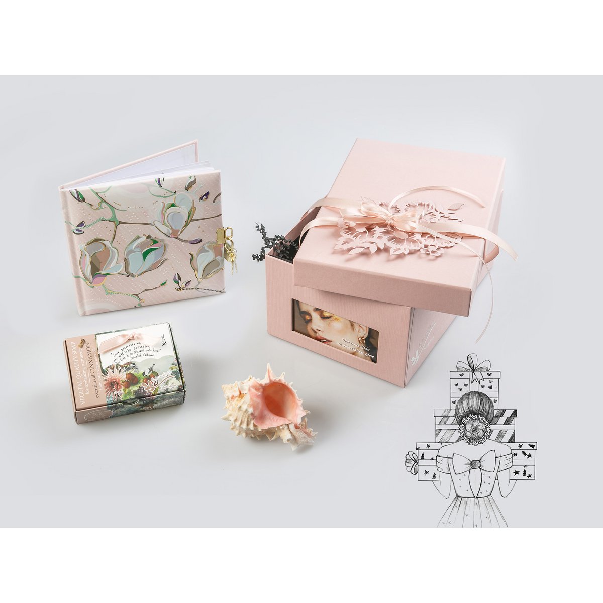 Coffret Cadeau Bien-être de Luxe Rose : Cannelle