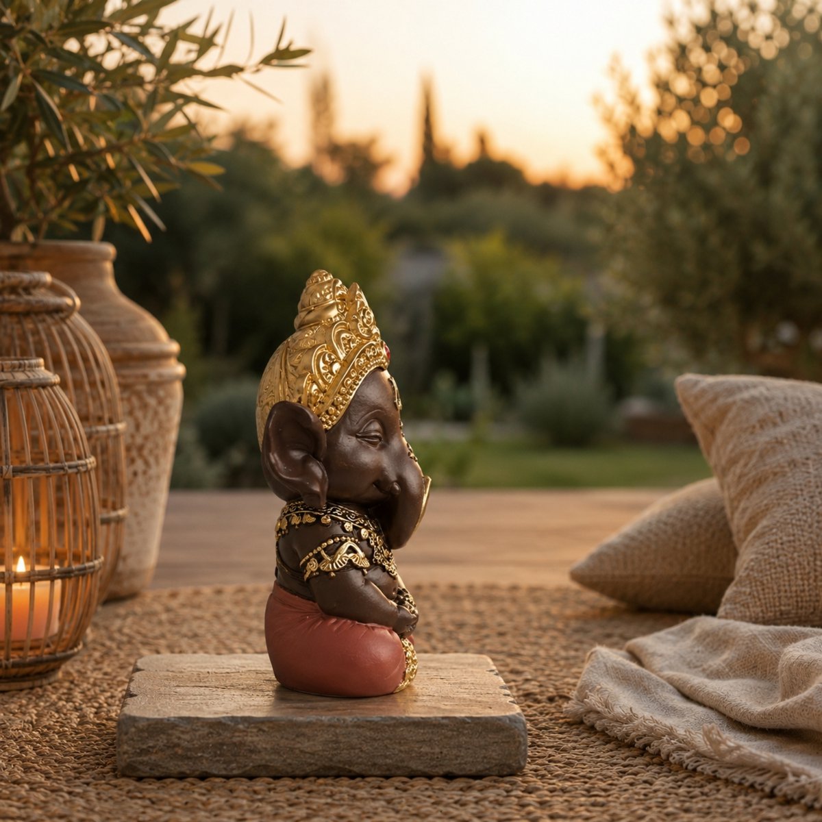 Statuetta Ganesh 2 - Portafortuna - Decorazione Zen e Feng Shui - Per creare un'atmosfera rilassante e spirituale - Idea regalo