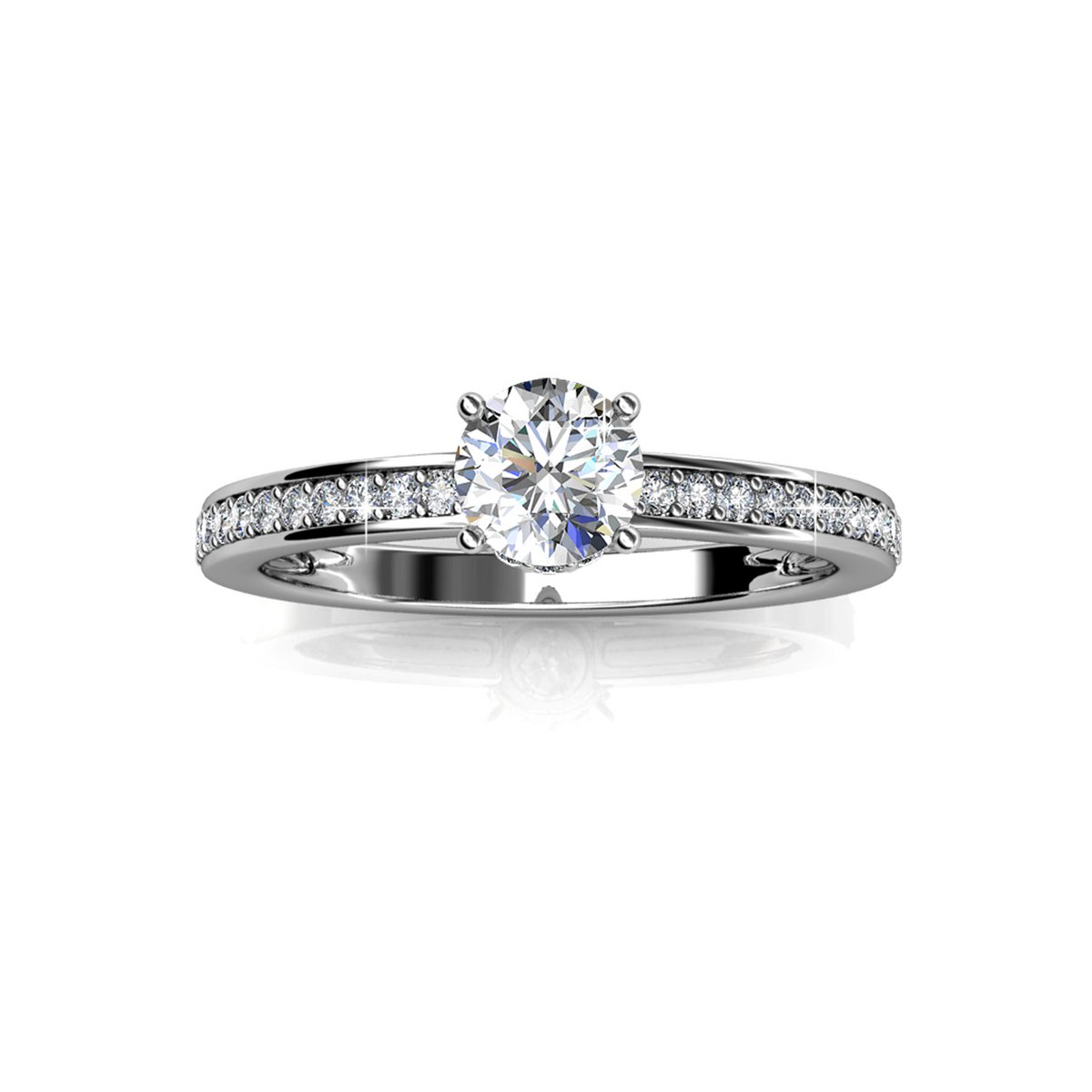 Bague Elise - Argenté et Cristal