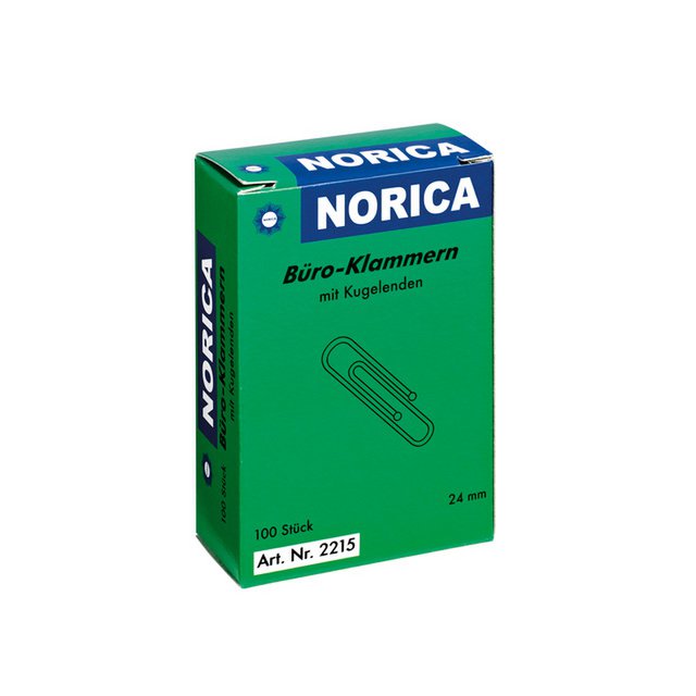 Clips Norica 24mm galvanizados con punta esférica, caja de 100 piezas