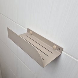 Pequeño estante de ducha bauhaus, blanco, beige o negro