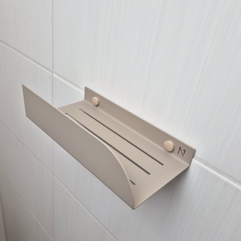 Pequeño estante de ducha bauhaus, blanco, beige o negro