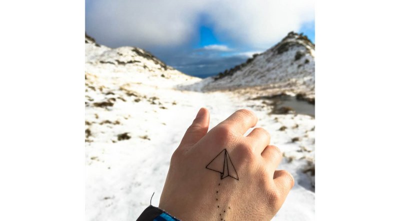 Temporary tattoo: paper plane