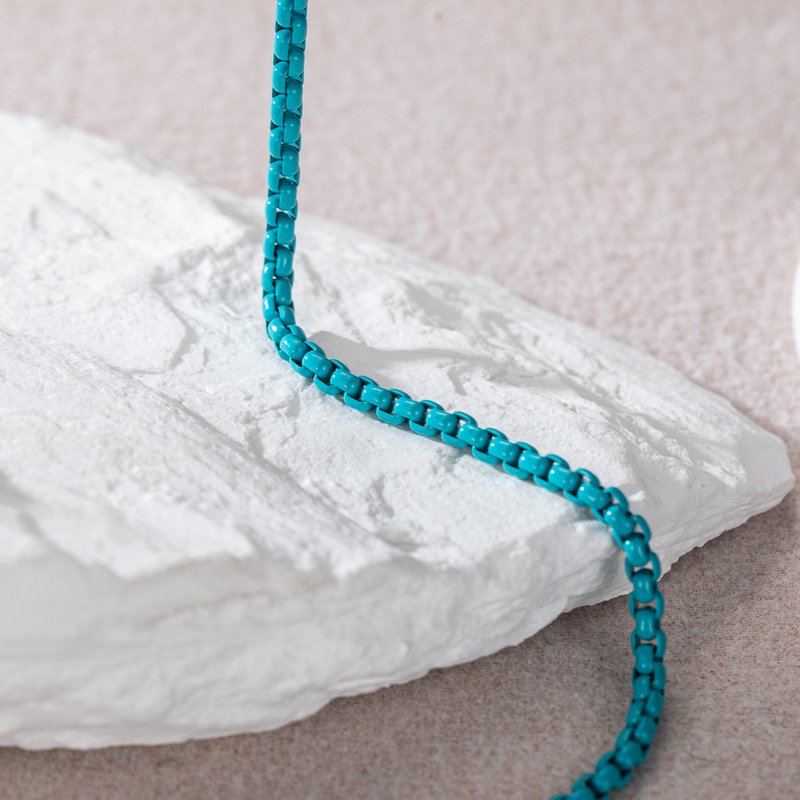 Teal Chain Link anklet with Adjustable Clasp