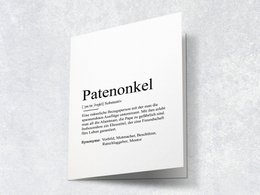 Definitie "peetvader" wenskaart