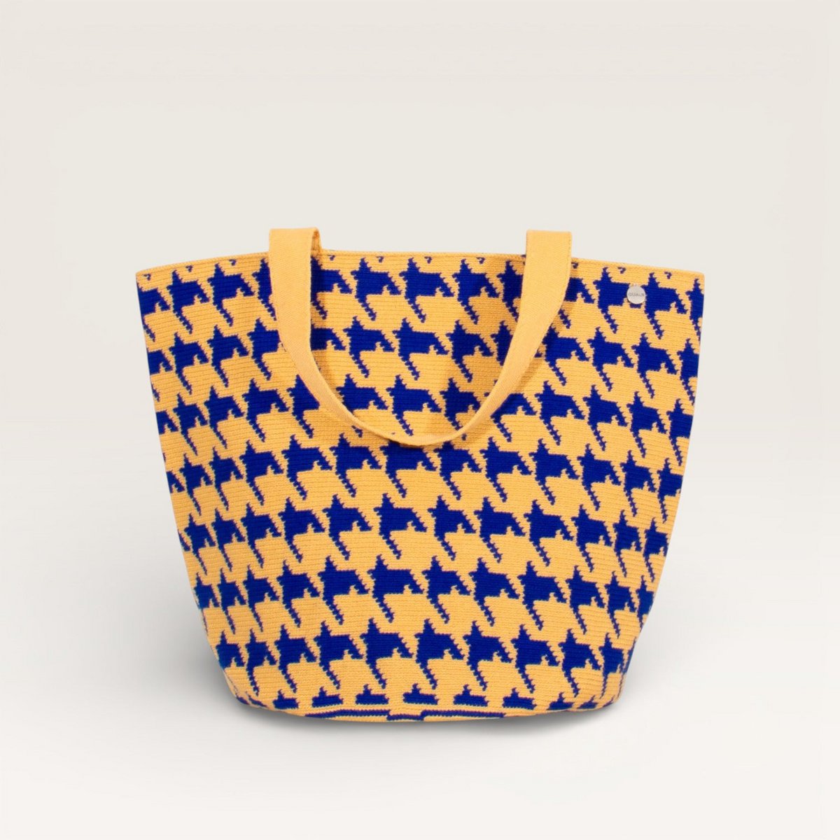 Houndstooth Round Tote Bag | Medianoche