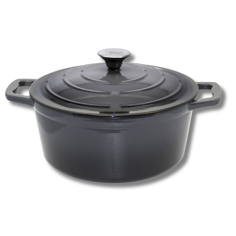 Casseruola classica in ghisa smaltata grigia 26 cm 4,5 L Elo