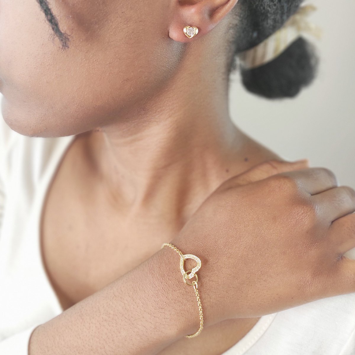 Simply Love Locked Heart Set and Box - Guld og Krystal