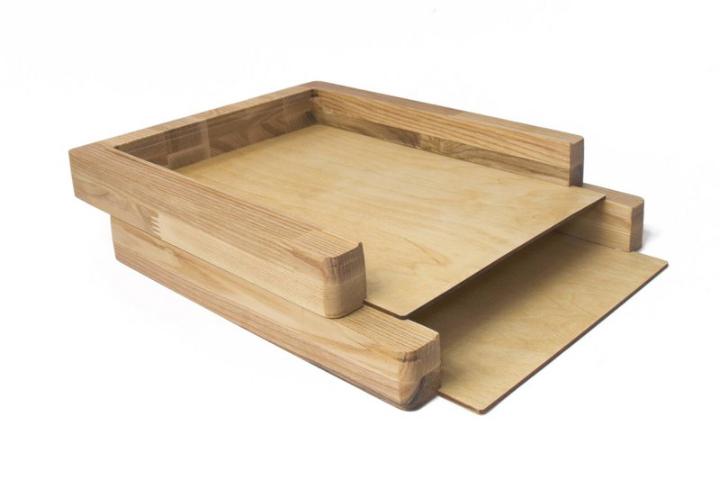 Paper  tray, Set of 2 wooden paper trays