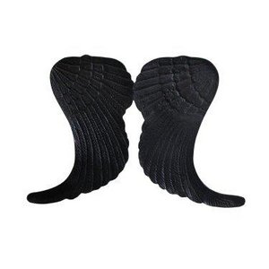Wanddeko Federn 2er Set - Schwarz Antik