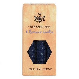 Pack of 6 'Blue' Beeswax Spell Candles