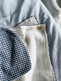 Mussola con bordino all'uncinetto - blu navy