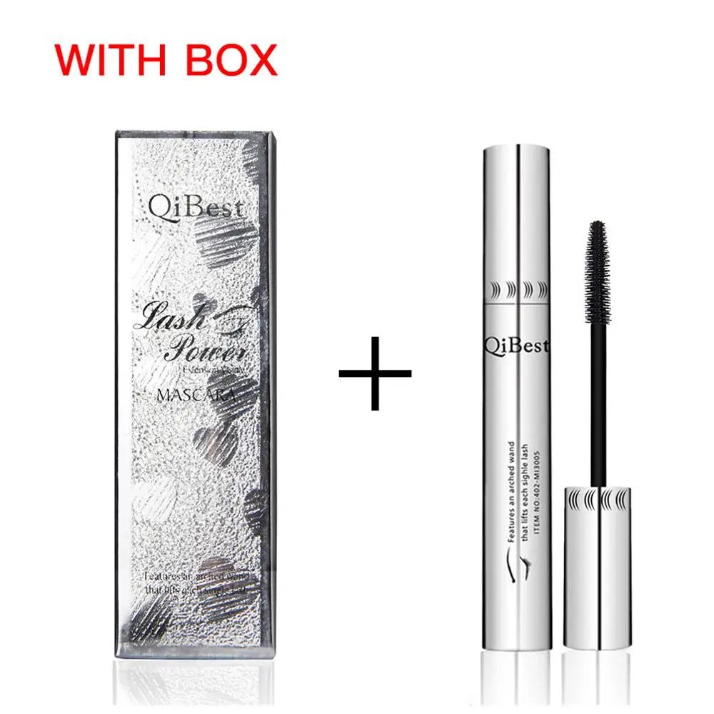 QIBEST Zwarte Mascara Wimpers Mascara 4D Zijdeachtige Wimpers Verlenging Wimpers Make-Up Waterproof Mascara Volume Oog Cosmetica