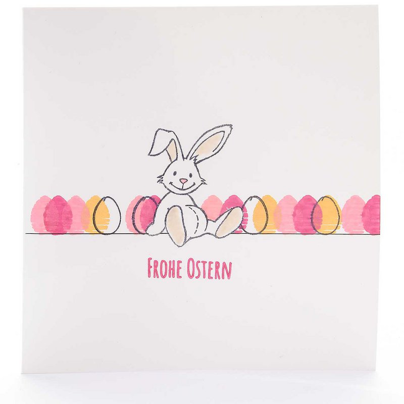 Timbre : lapin en peluche