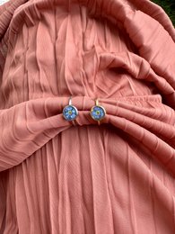 Stainless Steel Ring with real Forget-me-not flower