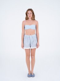 Aquatic Striped Print Shorts