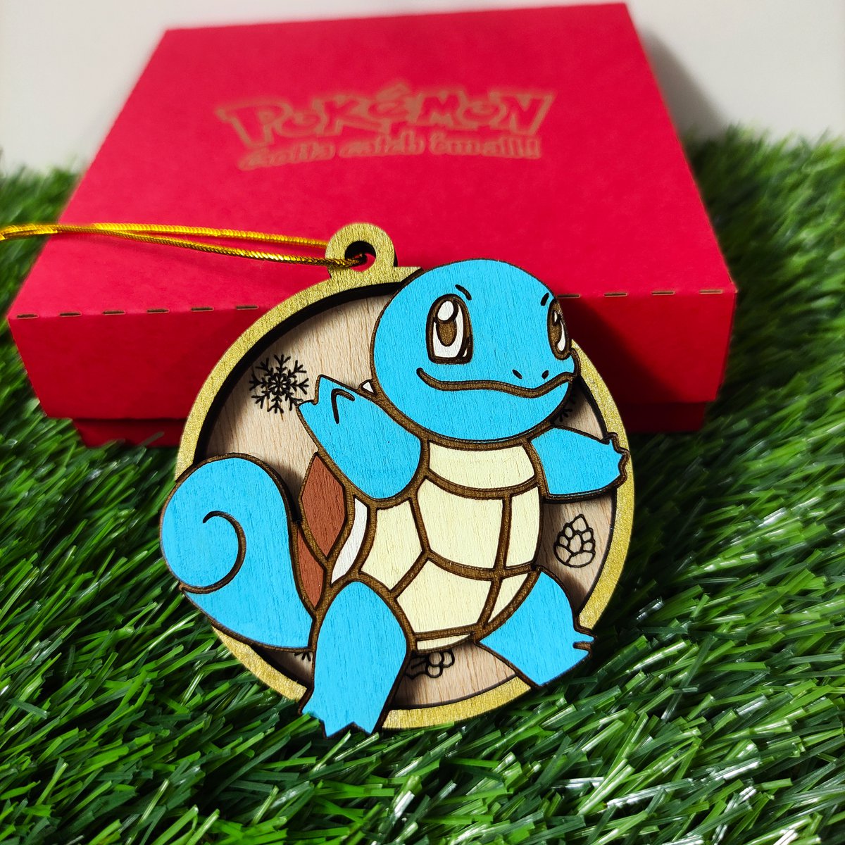 Set of 6 Wooden Pokémon Christmas Ornaments, Colorful Geek Gift, Xmas Tree Ornaments, Home Decor, Eco-Friendly Christmas Decoration