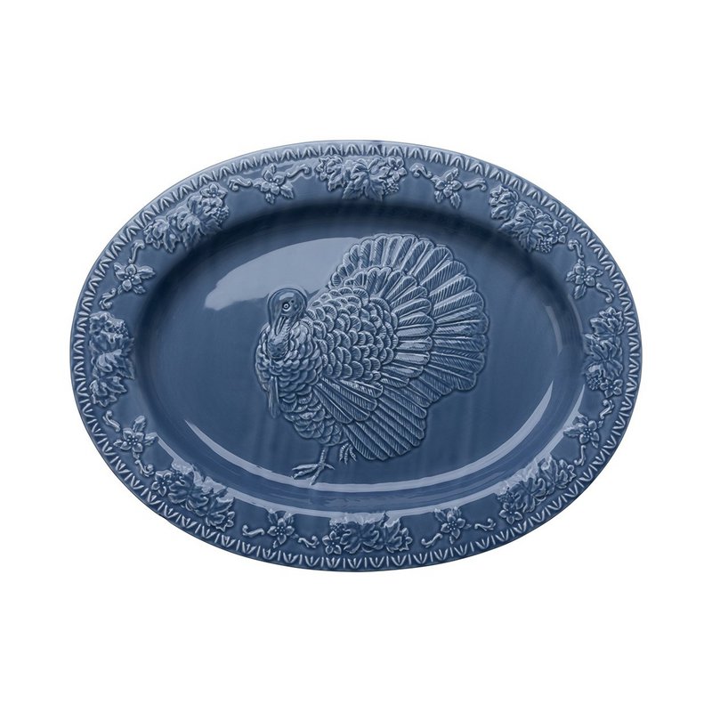 Bol ovale dinde 48x36x4cm Denim