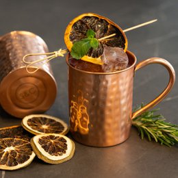 Cataleya kobber kop sæt - 2x cocktail kopper (hamret, 400 ml)