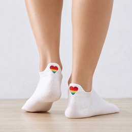 Calzini con linguetta a cuore arcobaleno da donna I 35-41