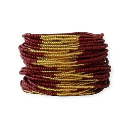 Masai Beaded Bracelet Twintone Browngold