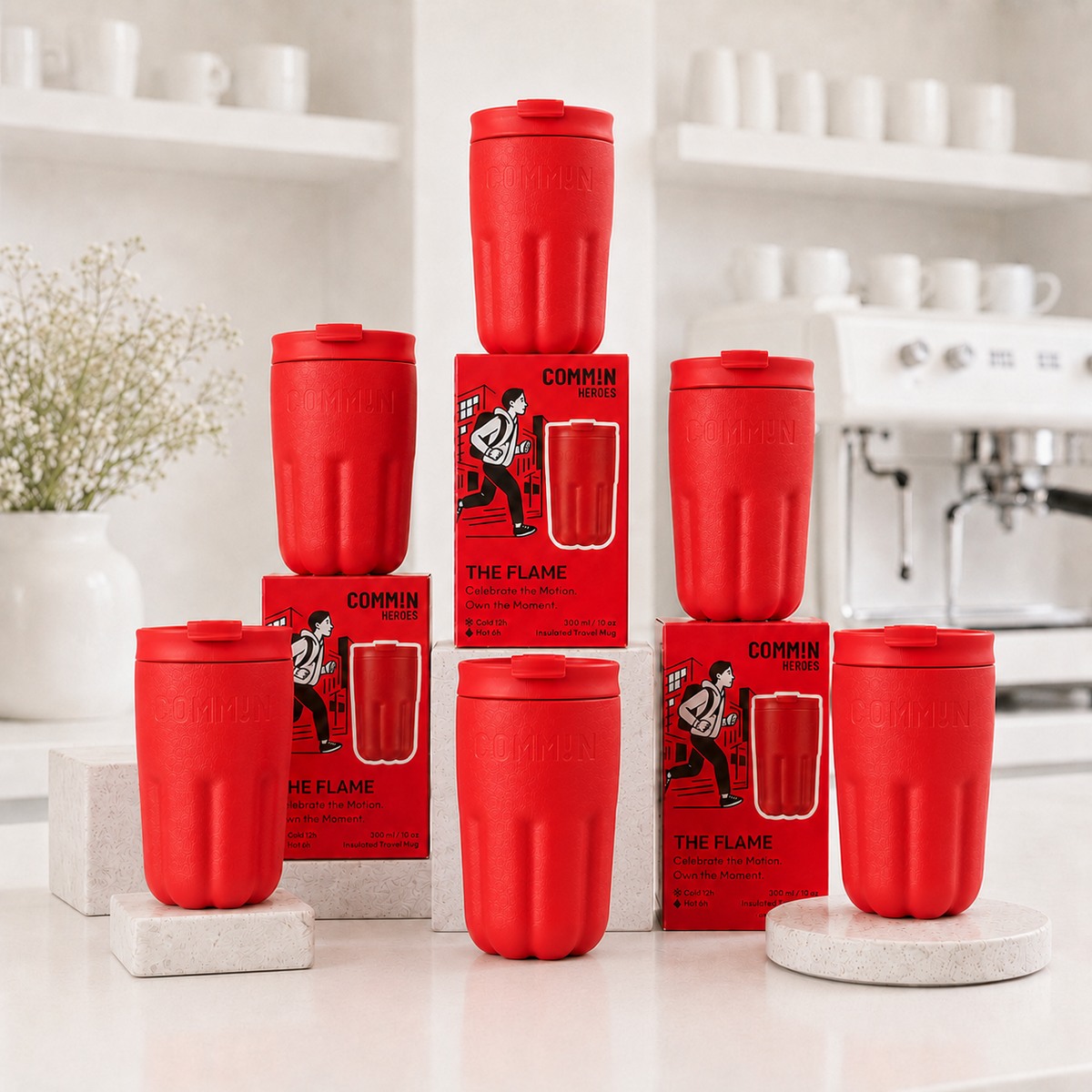 THE FLAME Set | 6 Same Colour Mug Collection | Signal Red
