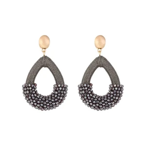Classic beads earrings drop JE18373 - Deep Purple
