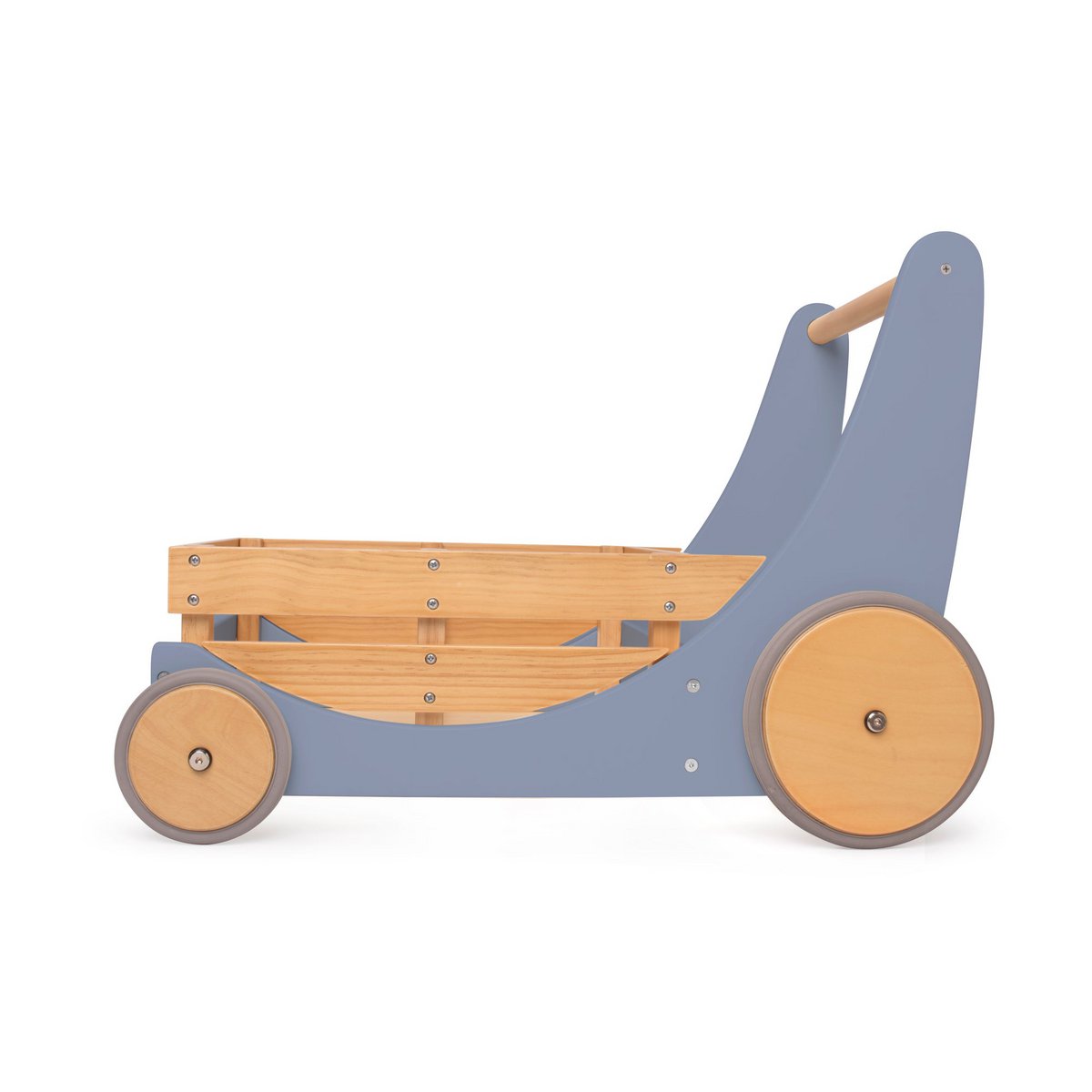 Carrito de almacenamiento y andador de madera 2 en 1 Kinderfeets - Azul Pizarra AGOTADO