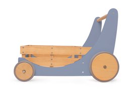 Carrito de almacenamiento y andador de madera 2 en 1 Kinderfeets - Azul Pizarra AGOTADO