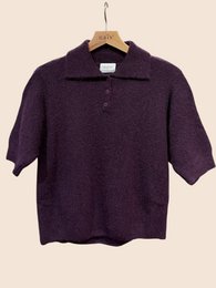 Pull col polo manches courtes en alpaga