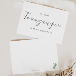 Takkekort til maid of honor og bedste mand "Til min maid of honor på min bryllupsdag"