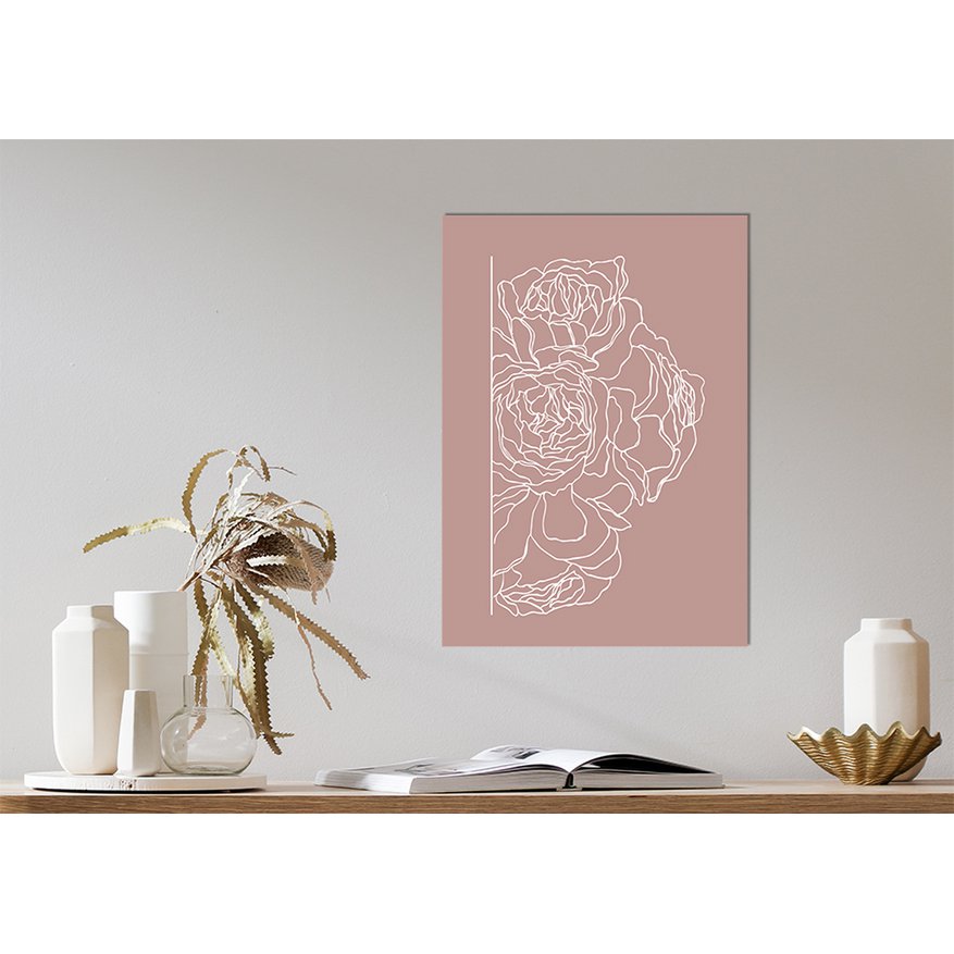Pink Peony Roses Poster