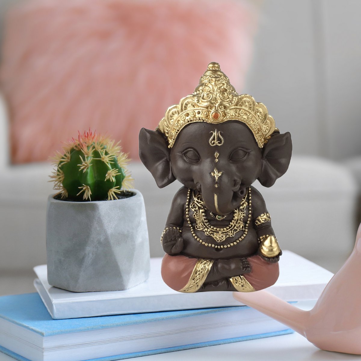 Statuette Ganesh 3 - Glücksbringer - Zen und Feng Shui Dekoration - Um eine entspannende und spirituelle Atmosphäre zu schaffen - Geschenkidee