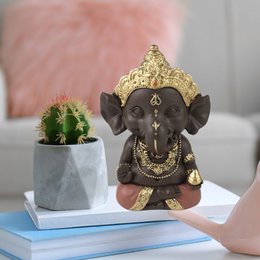 Statuette Ganesh 3 - Glücksbringer - Zen und Feng Shui Dekoration - Um eine entspannende und spirituelle Atmosphäre zu schaffen - Geschenkidee