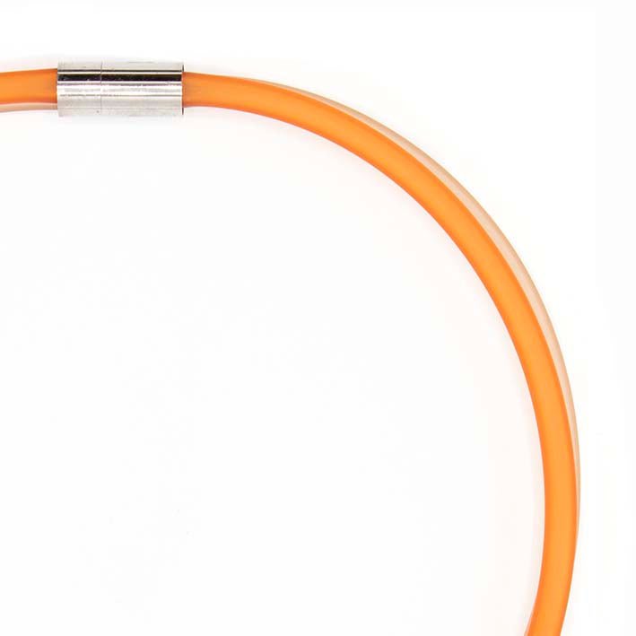 Gummikæde, orange/champagne, 2-linet
