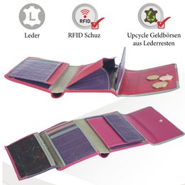 Sunsa Damen Geldbörse. Leder Geldbeutel. Portemonnaie mit RFID Schutz. Brieftasche aus Leder. Mittelgroße Geldbörse für Frauen mit vielen Kreditkartenfächern- Wallet für Damen, Geschenkidee