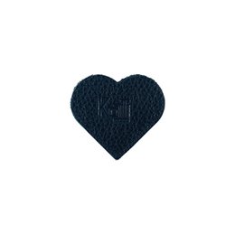 K0038AB | Made in Italy Heart Bookmark in echt volnerf leer, dollar grain - Zwarte kleur - Afmetingen: 6 x 5,5 x 0,5 cm - Verpakking: stijve bodem/deksel Geschenkdoos