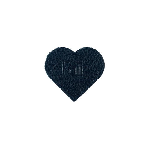K0038AB | Made in Italy Heart Bookmark in echt volnerf leer, dollar grain - Zwarte kleur - Afmetingen: 6 x 5,5 x 0,5 cm - Verpakking: stijve bodem/deksel Geschenkdoos