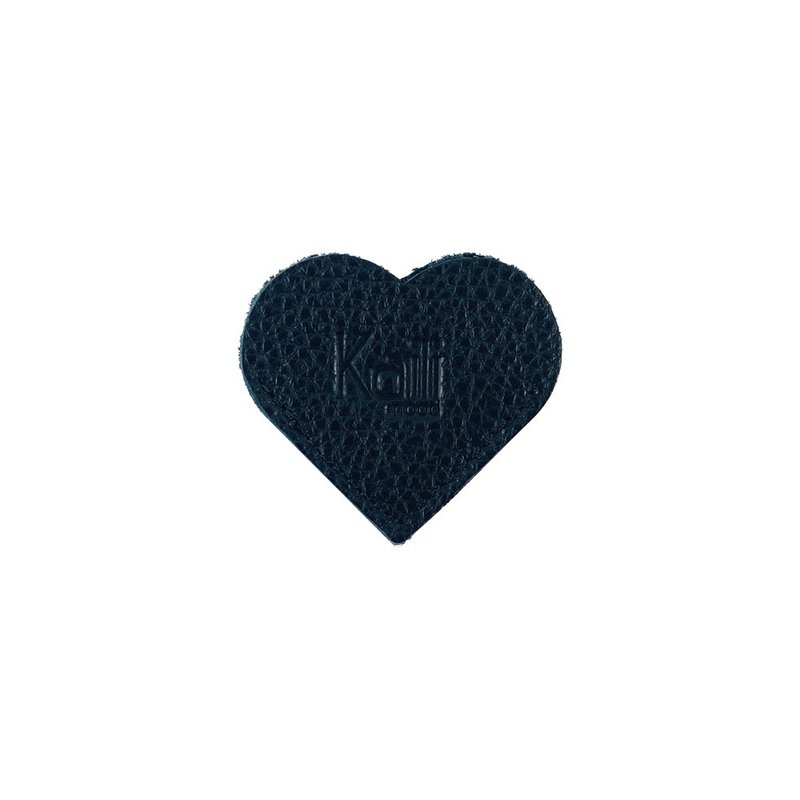 K0038AB | Made in Italy Heart Bookmark in echt volnerf leer, dollar grain - Zwarte kleur - Afmetingen: 6 x 5,5 x 0,5 cm - Verpakking: stijve bodem/deksel Geschenkdoos