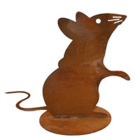 Cheeky metal decoration mouse in patina design Garden decoration rust figure