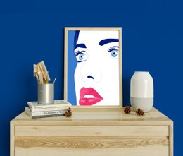 Les Yeux - Vægkunstillustration
