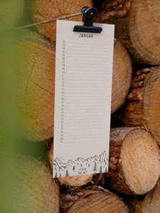 Graspapier Geburtstagskalender - Campervan in den Bergen