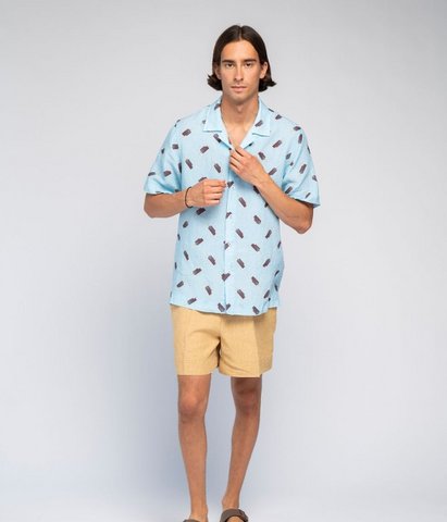Lininiai marškiniai Ice Blue - Agnė Kišonaitė (Unisex)