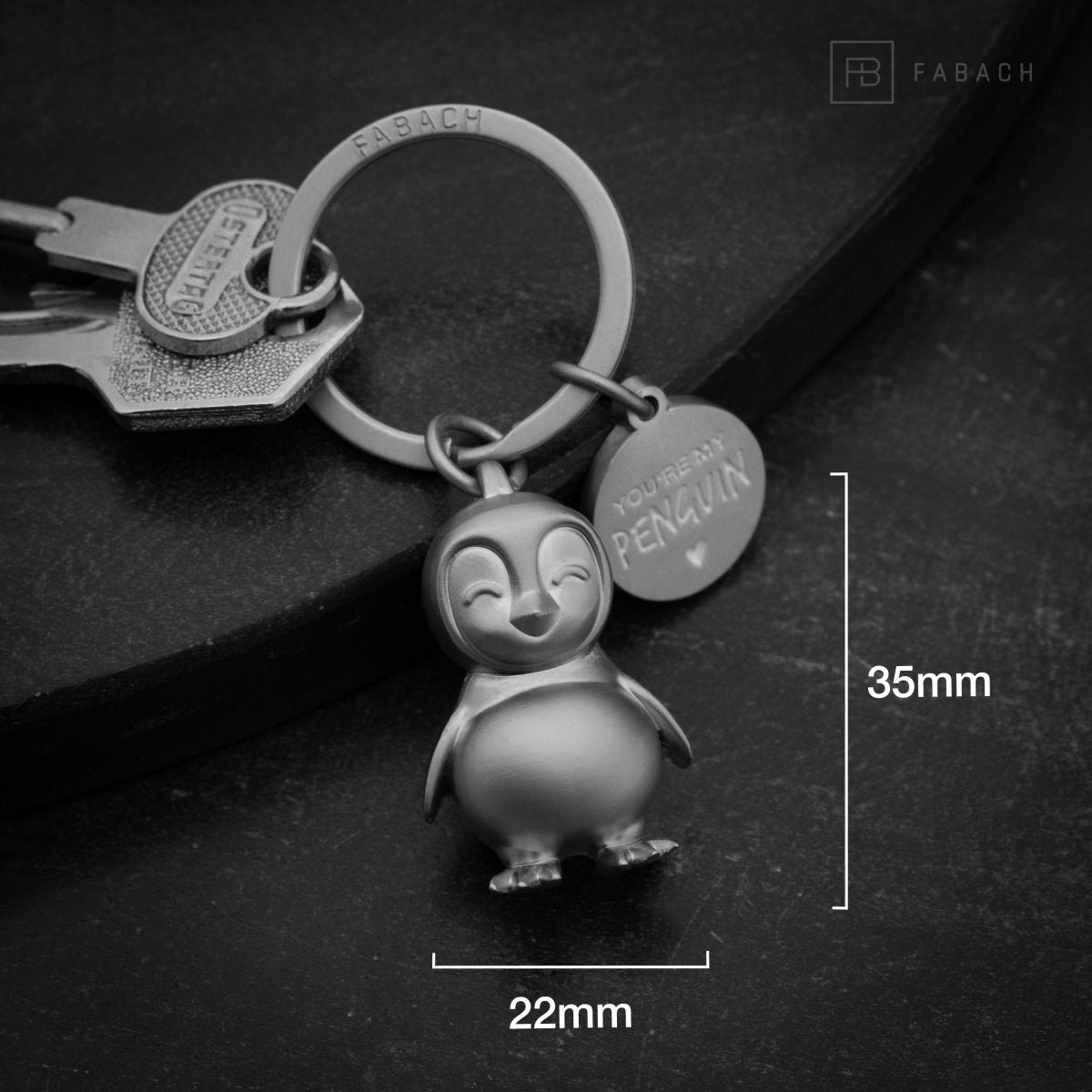 "You're my penguin" penguin keychain "Frosty" with engraving - cute penguin lucky charm as a gift for partners