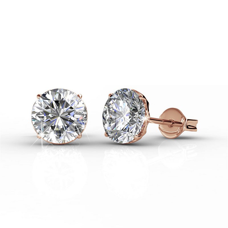 Boucles d'oreilles Kristine - Or RosÃ© et Cristal