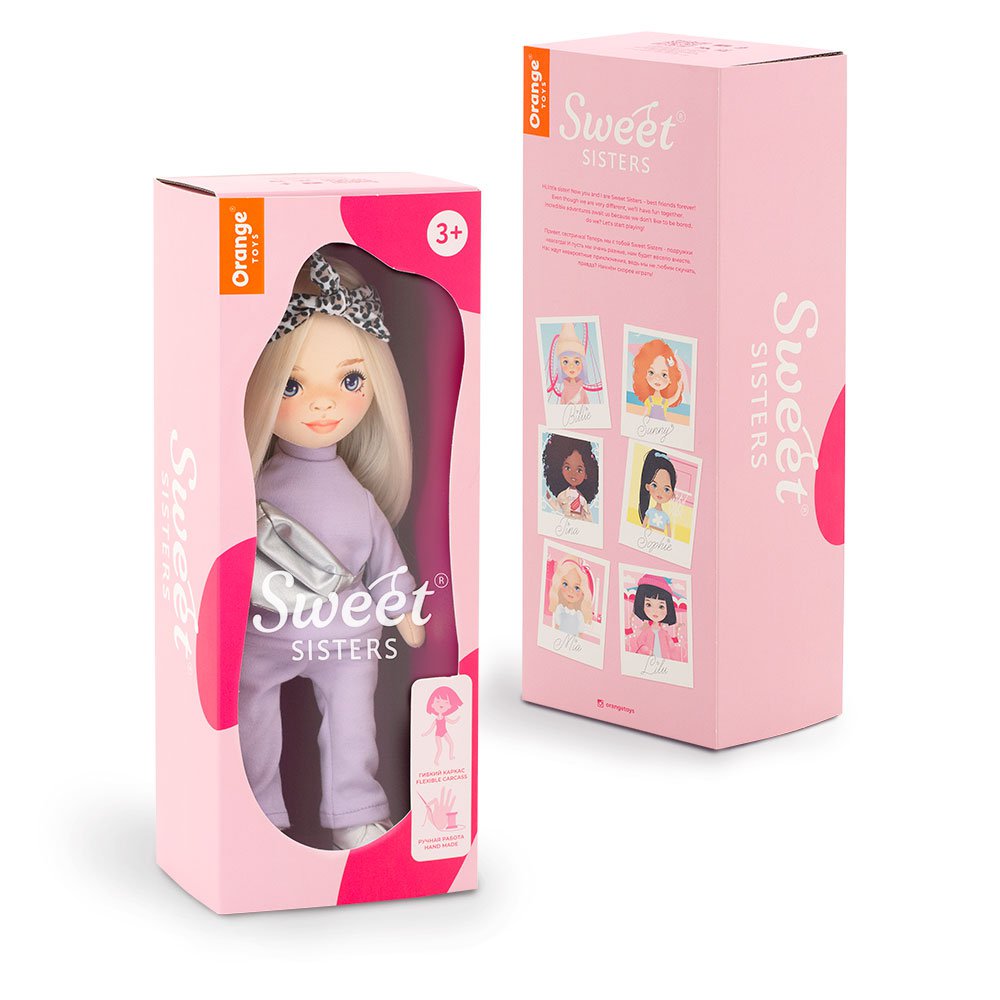 Soft toy, Sweet Sisters - Mia in a Purple Tracksuit + bonus accessories set (35cm)