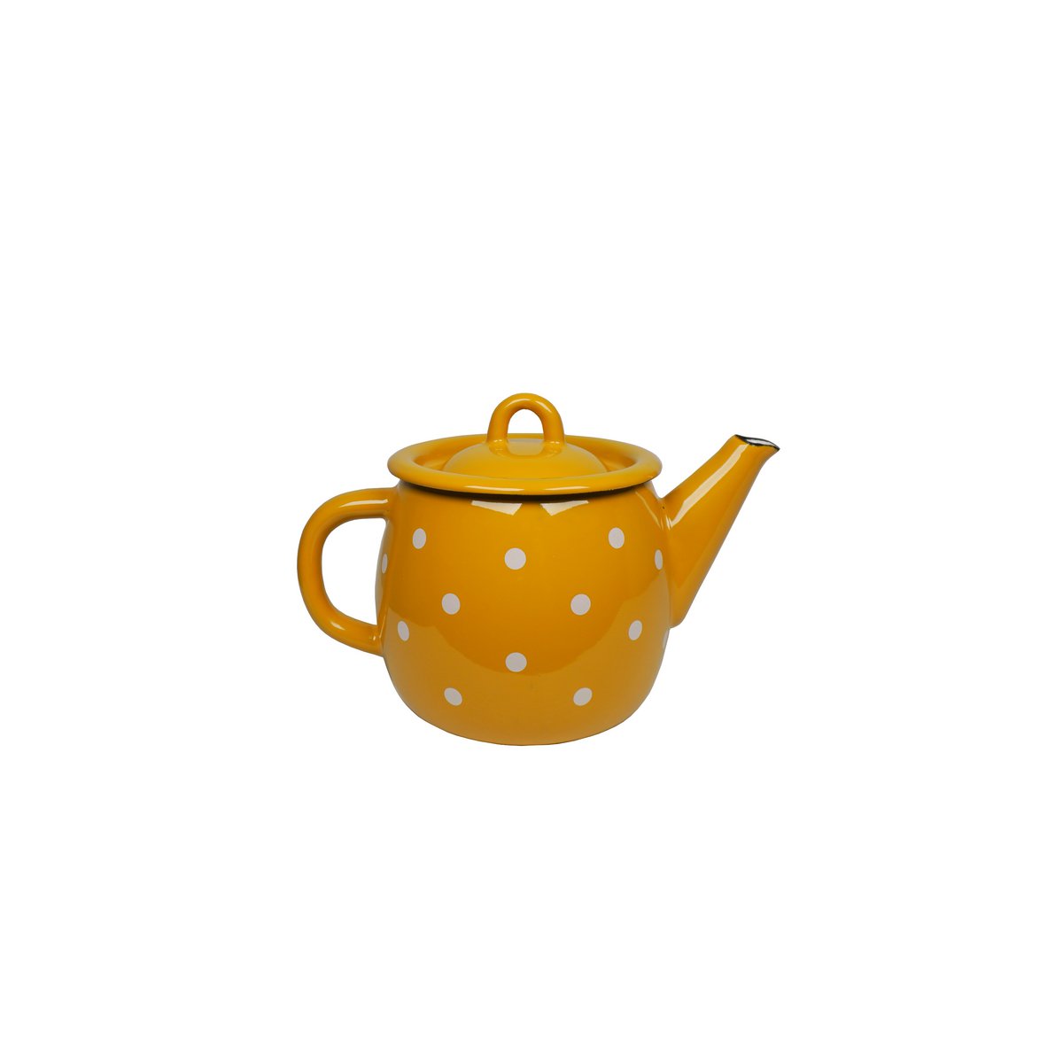Emalje Teapot Polka Dot Mustard 1L Isabelle Rose