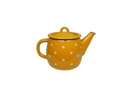 Emalje Teapot Polka Dot Mustard 1L Isabelle Rose