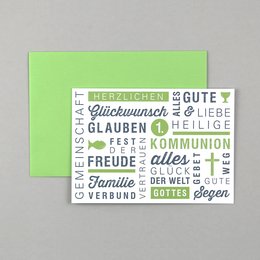 Kommunionskarte Schrift Lukas