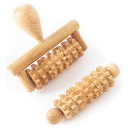 Set di massaggi per il corpo in legno Derma Roller per viso collo braccio mano